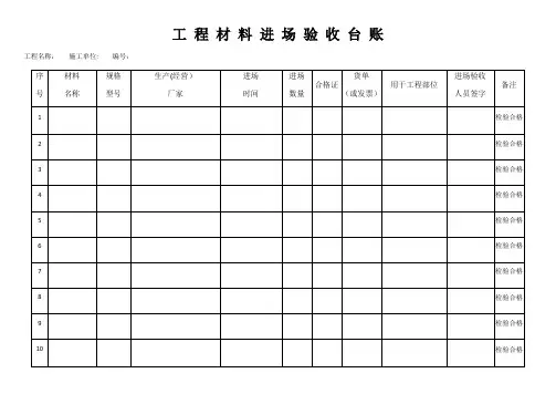 工程材料进场验收台账