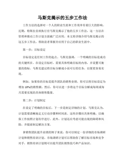 马斯克揭示的五步工作法