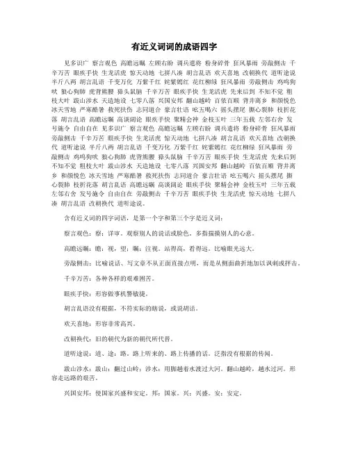 有近义词词的成语四字