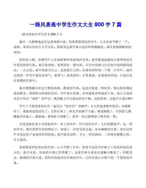 一路风景高中学生作文大全800字7篇