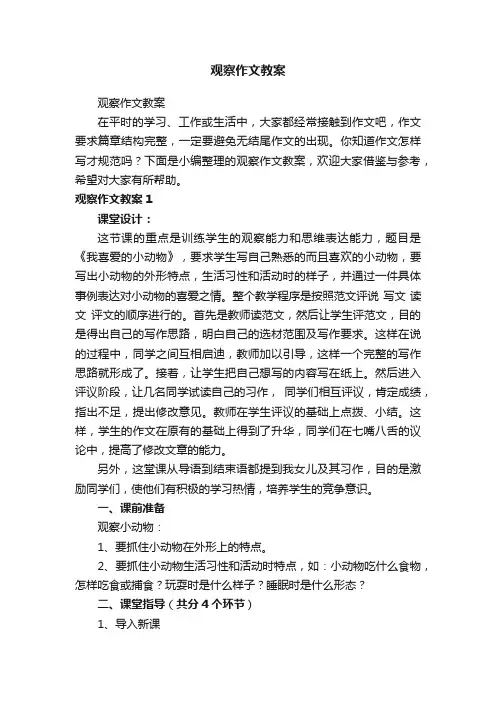 观察作文教案