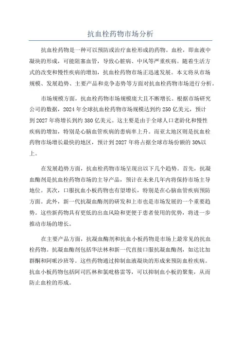 抗血栓药物市场分析