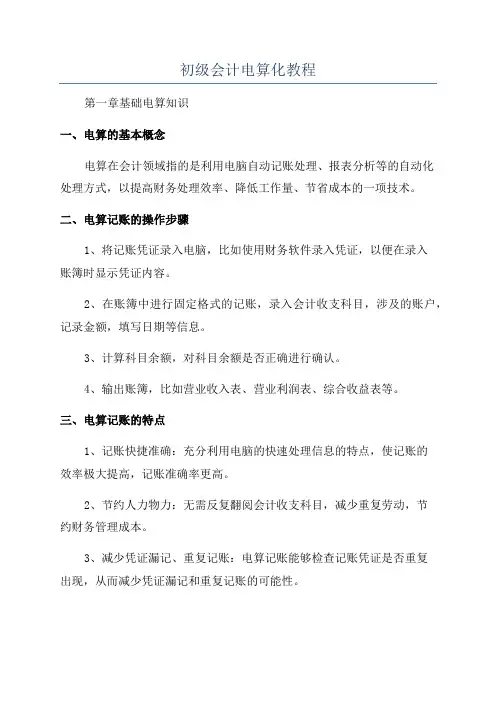 初级会计电算化教程