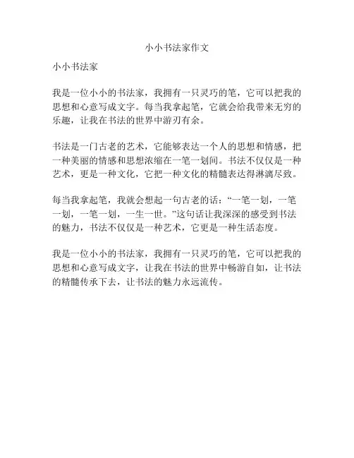 小小书法家作文