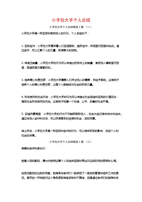 小手拉大手个人总结2篇
