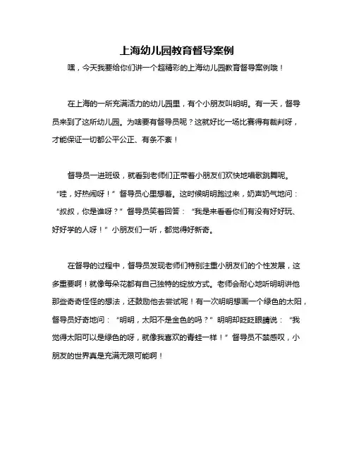 上海幼儿园教育督导案例