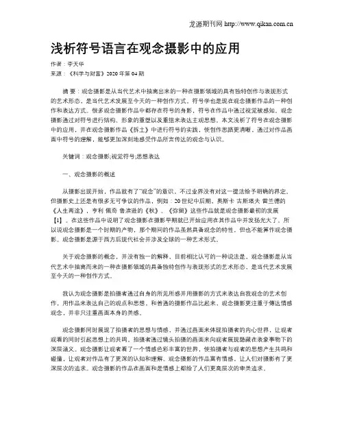 浅析符号语言在观念摄影中的应用