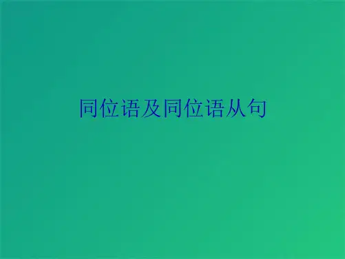 同位语及同位语从句(共6张PPT)