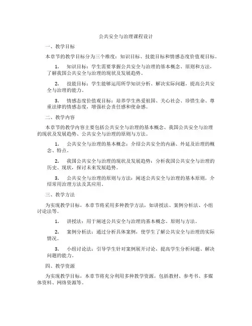 公共安全与治理课程设计