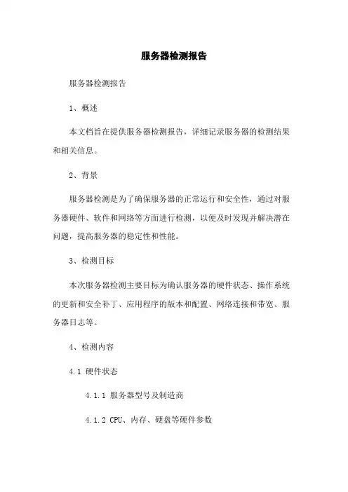 服务器检测报告