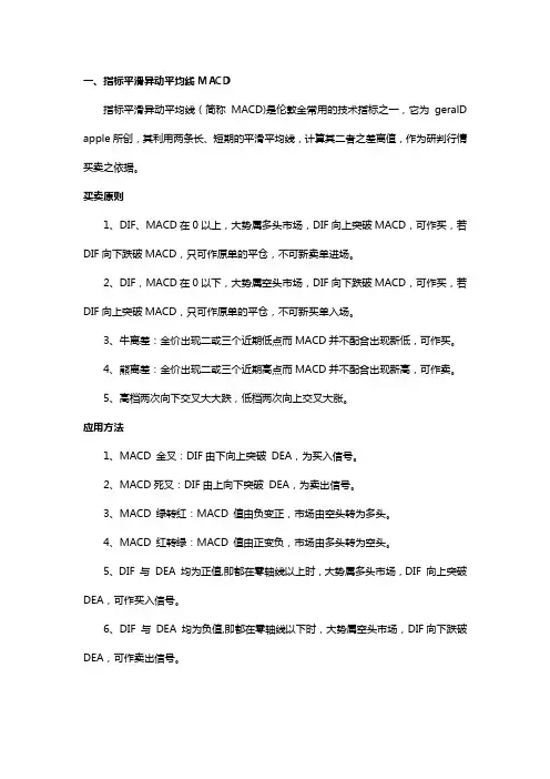 贵金属常用技术指标大全