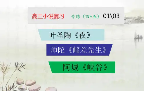 小说复习：专练四+五讲解(0103)