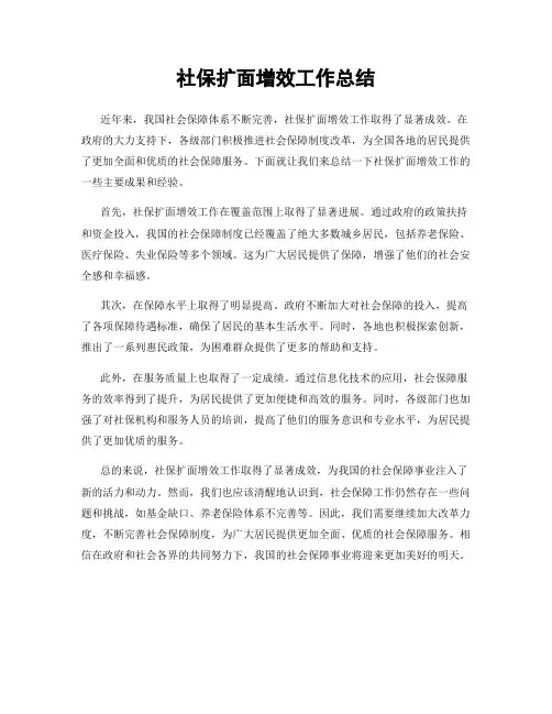 社保扩面增效工作总结