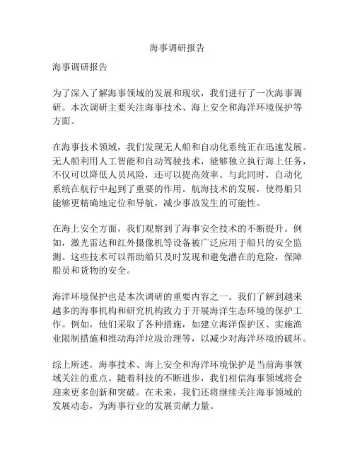 海事调研报告