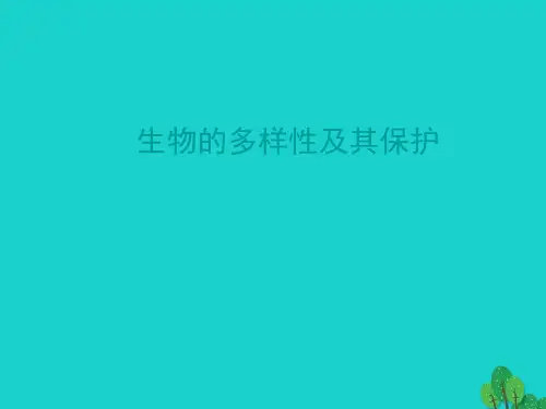 中考生物复习--生物的多样性及其保护课件