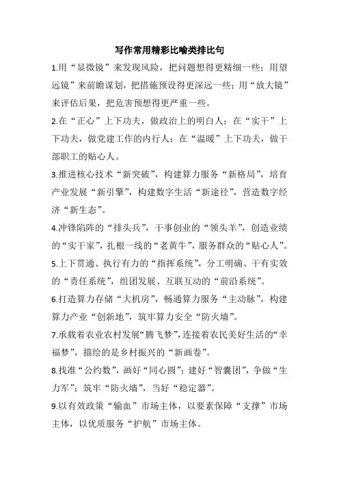 写作常用精彩比喻类排比句