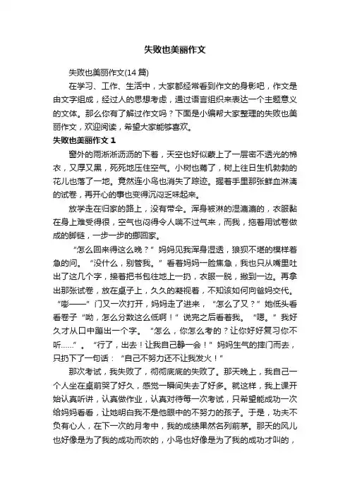失败也美丽作文（14篇）