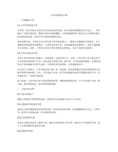 大枣营销策划方案