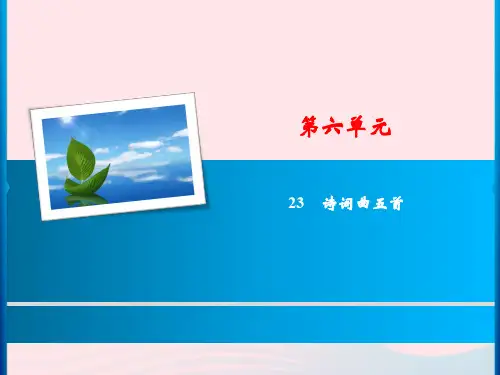 九年级语文下册第六单元23《诗词曲五首》习题课件新人教版