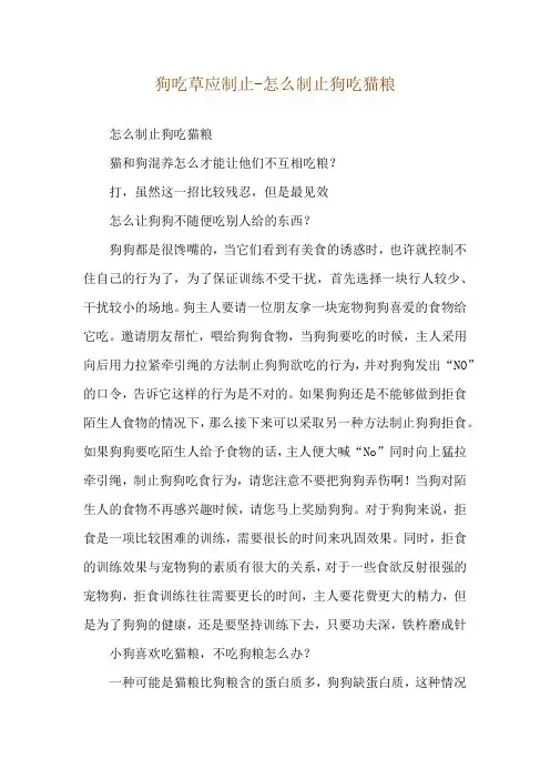 狗吃草应制止-怎么制止狗吃猫粮