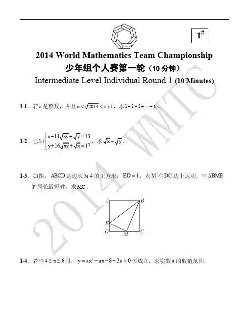 2014 WMTC 少年组