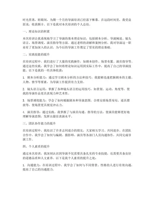 导演培训个人总结范文