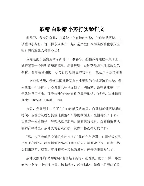 酒精 白砂糖 小苏打实验作文