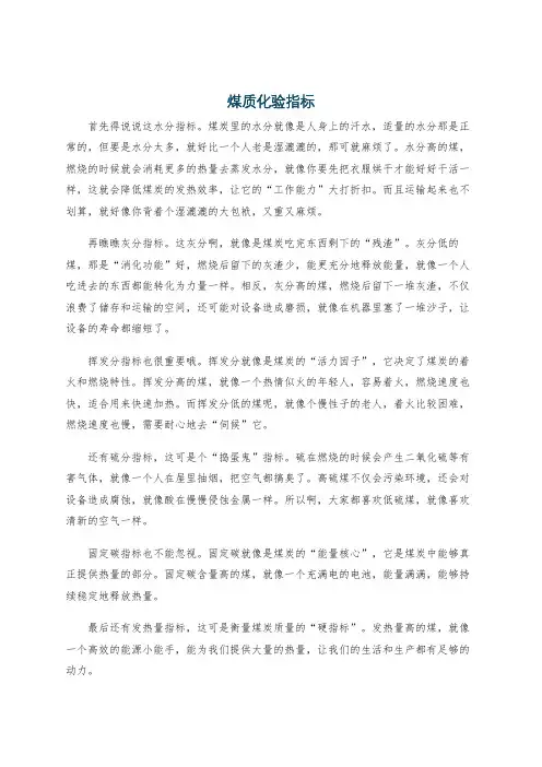 煤质化验指标