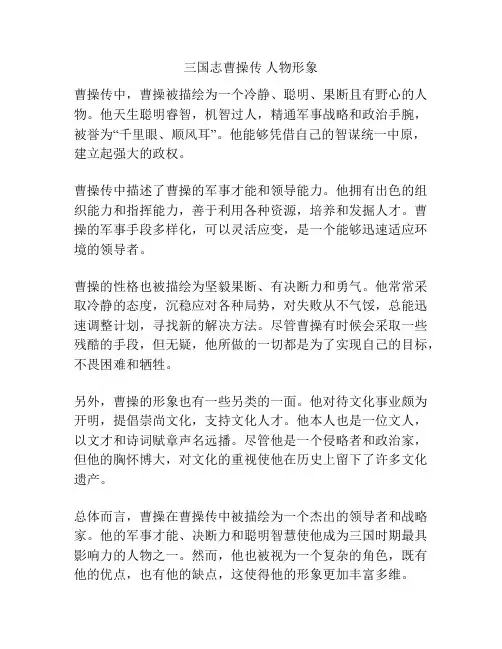 三国志曹操传 人物形象