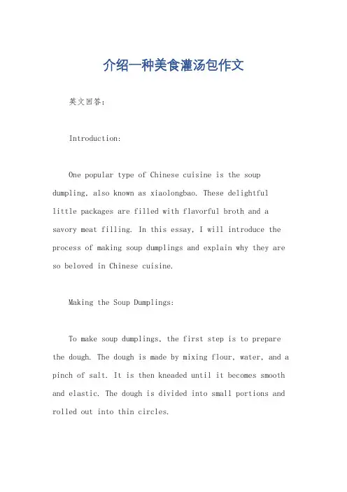 介绍一种美食灌汤包作文
