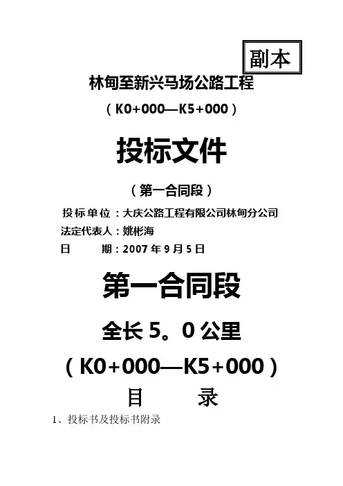 公路工程投标文件(全)