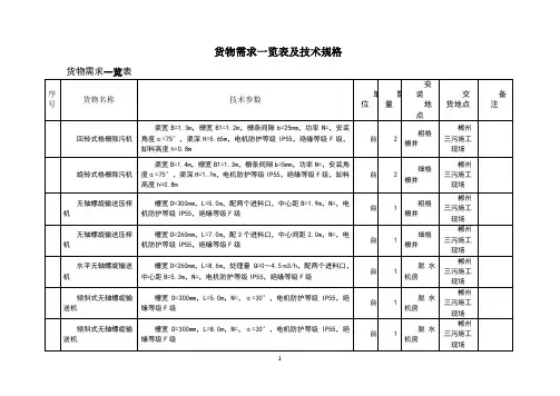 回转式格栅除污机技术说明