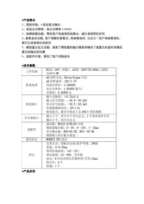 SBT960技术参数