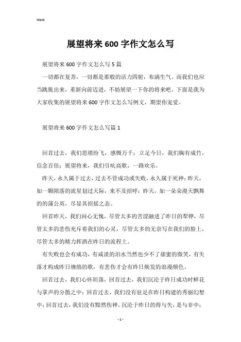 展望未来600字作文怎么写