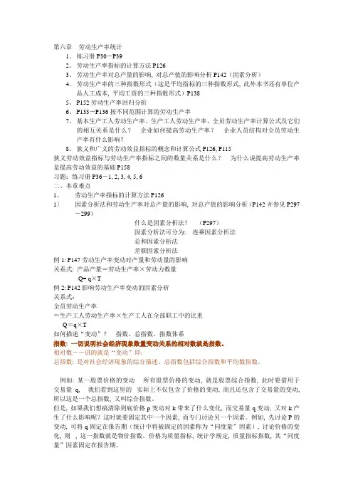 劳动生产率统计