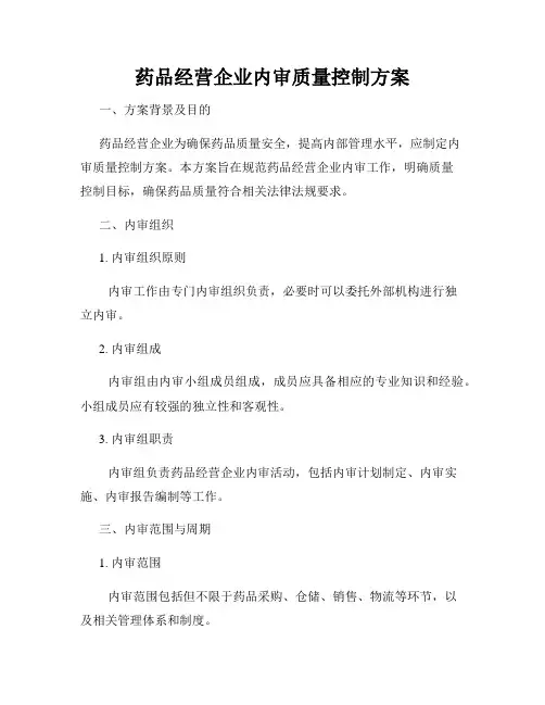 药品经营企业内审质量控制方案