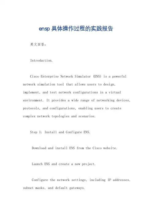 ensp具体操作过程的实践报告