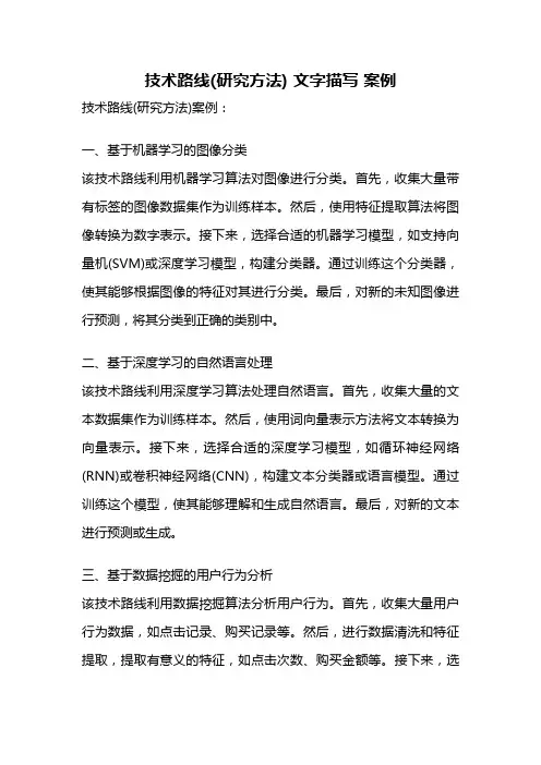 技术路线(研究方法) 文字描写 案例