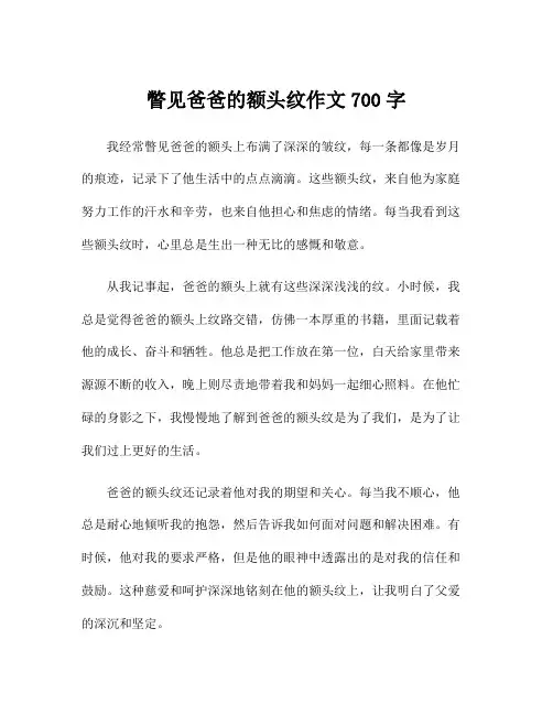 瞥见爸爸的额头纹作文700字