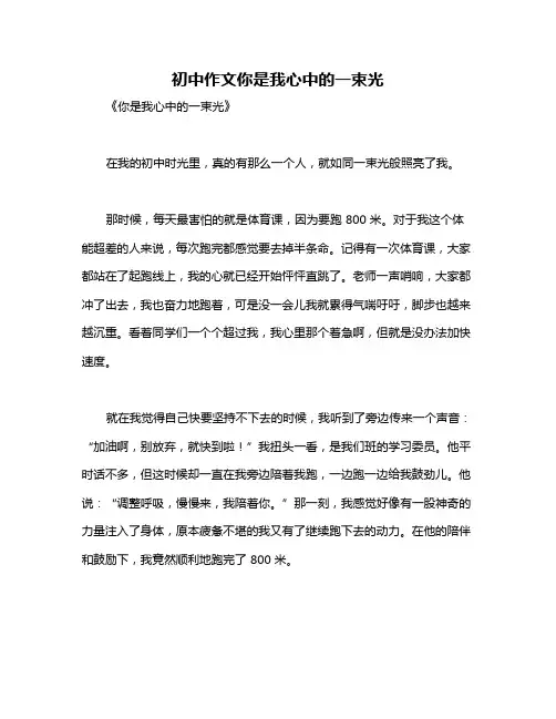 初中作文你是我心中的一束光