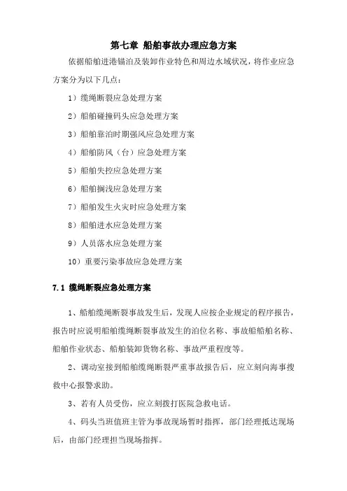 第七章-船舶事故处理应急预案
