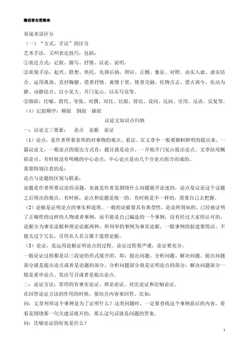 议论文知识点归纳
