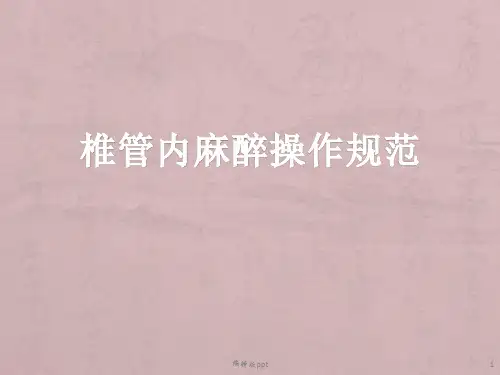 椎管内麻醉操作规范PPT课件