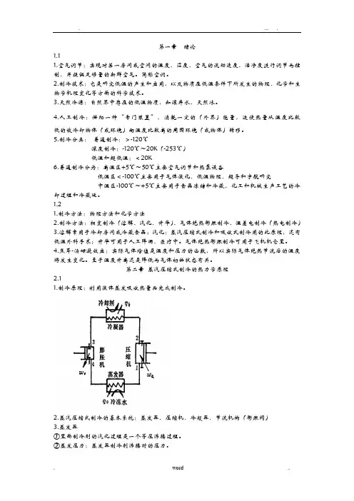 空调工程施工中的制冷技术复习资料大全