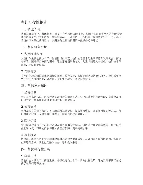 帮扶可行性报告