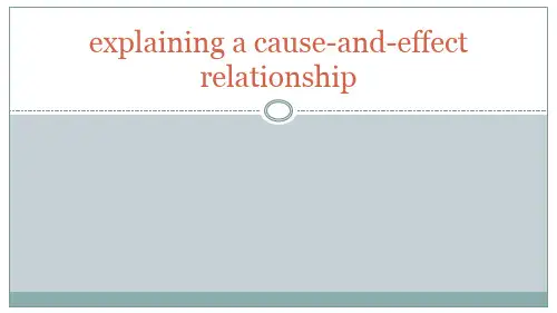 中考写作指导 因果关系解释explaining a cause-and-effect relationship