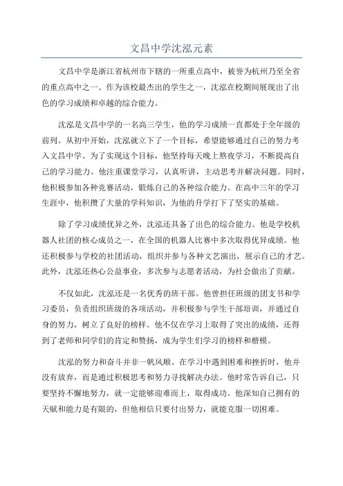 文昌中学沈泓元素