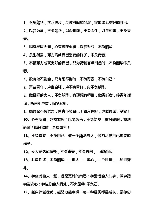 不负韶华经典句子