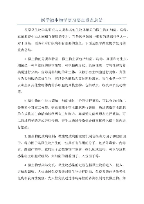 医学微生物学复习要点重点总结