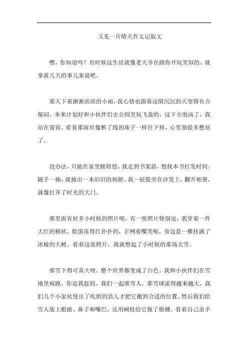 又见一片晴天作文记叙文